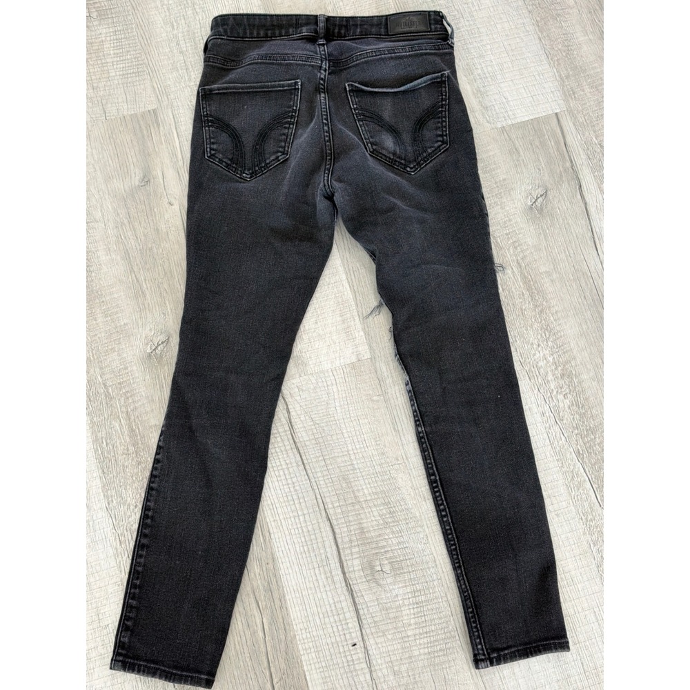 Hollister High Rise Super Skinny Distressed Black Jeans 3S W26 L26 Soft Stretch - Picture 7 of 7